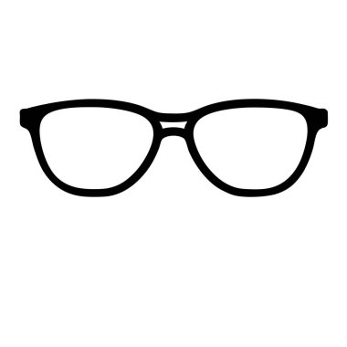 gözlük simgesi vektörü, düz tasarım