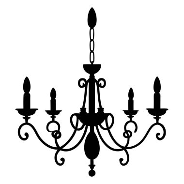 Avize vektör simgesi. Siyah vektör simgesi beyaz arkaplan avizesinde izole edildi.