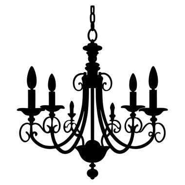 Siyah siluetli klasik avize.