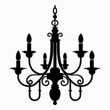 Avize vektör simgesi. Siyah vektör simgesi beyaz arkaplan avizesinde izole edildi.