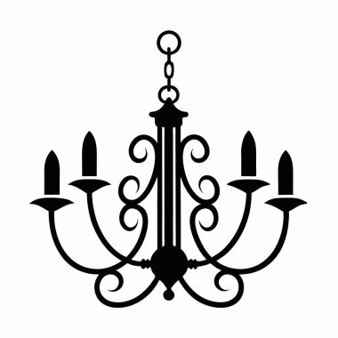 Avize simgesi. Avize vektör simgesi web için basit örnek