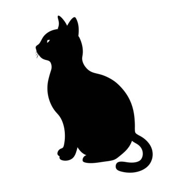 bir kedinin siyah silueti, vektör çizimi