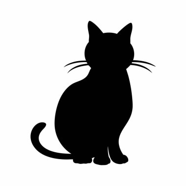 Siyah bir kedi silueti.