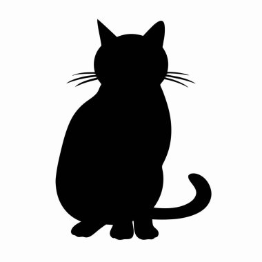 kedi siyah siluet vektör