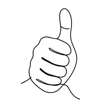 Ayrı elle çizilmiş baş parmaklar yukarı. vektör