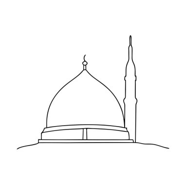 Web ve mobil uygulaması tasarımı, cami logo kavramı için beyaz arka plan üzerinde izole Camii simge vektör