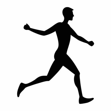 Kaçak silueti. Koşuyor, koşuyor ve koşuyor. vektör illüstrasyonu