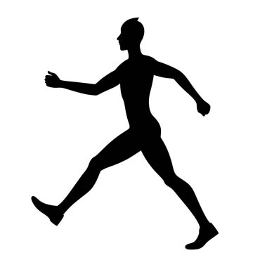 çalışan erkek siluet vektör çizimi