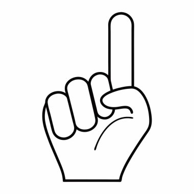 El parmağı jest simgesi ana hat biçiminde