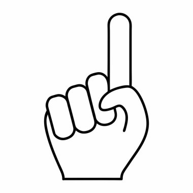 Parmak yukarı hareket simgesi ile el, ana hat biçimi