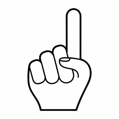 Parmak gösterme ikonu. Beyaz üzerinde izole edilmiş web tasarımı için insan parmak vektör simgesi ana hatları