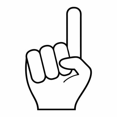 işaret parmağı simgesi ana hat biçiminde