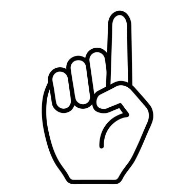 Parmakları olan el hareketi ikonu. Beyaz arkaplanda izole edilmiş web tasarımı için işaret parmağı jest vektörü simgesi