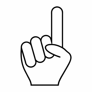 işaret eden işaret parmağı simgesi, satır biçimi