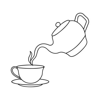 Çay fincanı simgesi, satır biçimi