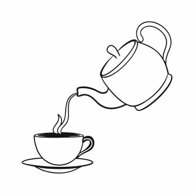 Kahve fincanı çay vektörü tasarımı ile sıcak