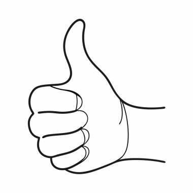 El çizimi başparmak simgesi. vektör illüstrasyonu