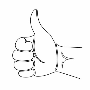 İzole edilmiş insan eli başparmağı yukarıda.