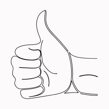 El baş parmak işareti gibi çizilmiş. karikatür biçiminde izole vektör illüstrasyonu.