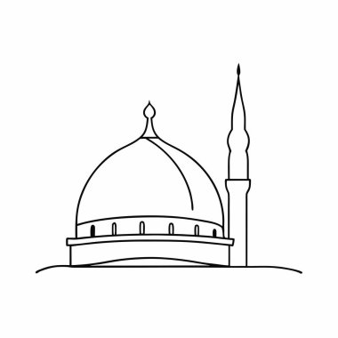 Cami simgesi. Web için cami vektör simgesinin özet çizimi