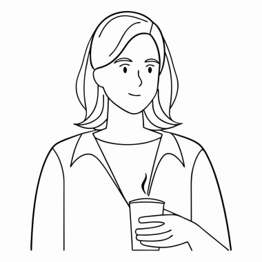 Kahve içip kahve içen bir kız.