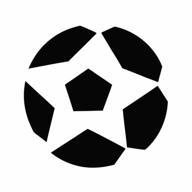 Futbol topu ikonu. Siyah siluet. Beyaz arka planda izole edilmiş. vektör illüstrasyonu.