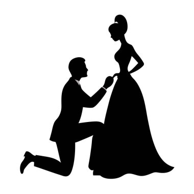 Gelin ve damat silueti