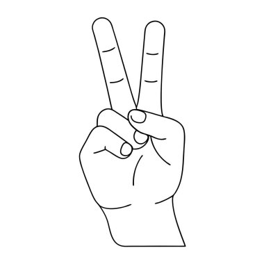 El barış işareti barış jesti vektör illüstrasyon tasarımı