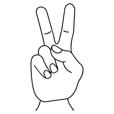 Barış parmaklı eller ikon vektör illüstrasyon tasarımı