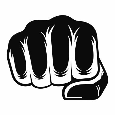 Yumruk yumruğa. Beyaz arkaplanda izole edilmiş vektör illüstrasyonu.