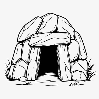 Taş kaya, vektör illüstrasyon