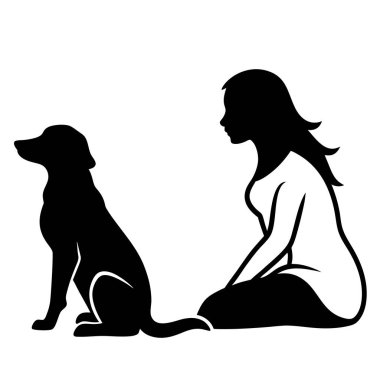 Köpek siluetinin vektör çizimi