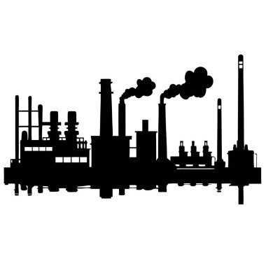 Beyaz arkaplanda fabrika simgesi