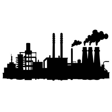 Fabrika simgesi, siyah stil