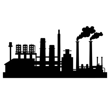 siluet fabrikası ikon vektör tasarımı