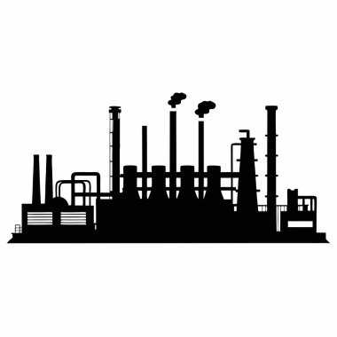 Fabrika binası siluet simgesi
