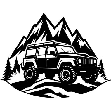 Araba off-road araç vektör sanat tasarımı