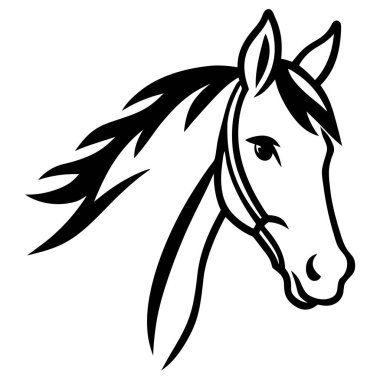 At kafası silueti. vektör