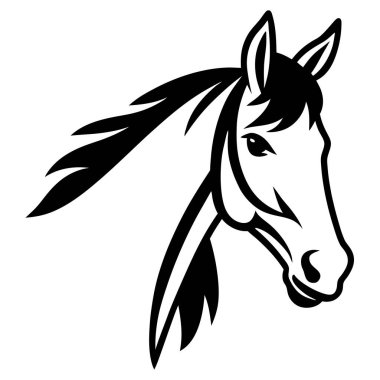 at başı simgesi, vektör illüstrasyonu, arkaplanda siyah işaret