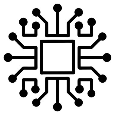 işlemci simge vektör çizim