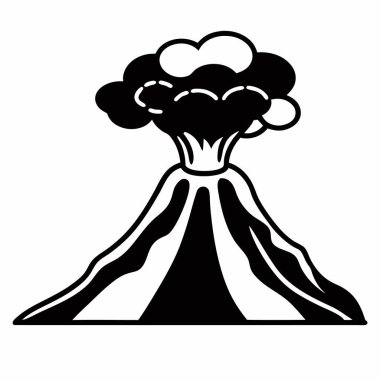 Nükleer patlama simgesi, vektör illüstrasyonu, düz arkaplan