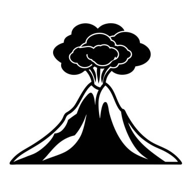 dağ manzarası simgesi, siyah stil