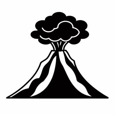Volkan dağ ikonu. Ağ için volkanik volkan vektör simgesinin basit bir gösterimi