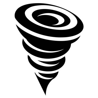 vektör siyah ve beyaz tornado simgesi