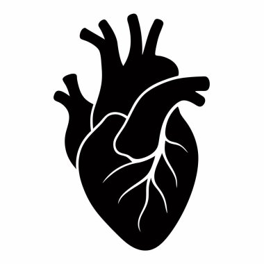 İnsan kalbi organ ikonu. Web için insan organı vektör simgesinin basit çizimi