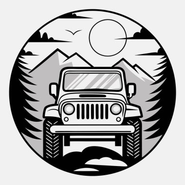 Dağlarda dağ manzaralı araba ve araç