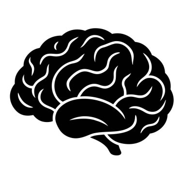 Beyin ikonu vektörü. düz dizayn beyin çizimi