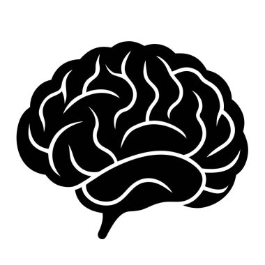 Beyin zihin ikonu. Beyaz arkaplanda izole edilmiş web tasarımı için beyin vektör simgesi
