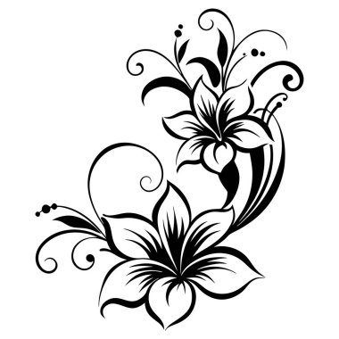 Bir çiçek süslemesinin vektör illüstrasyonu