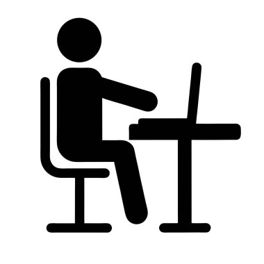 ofis sandalyesi simgesi, basit vektör illüstrasyonu